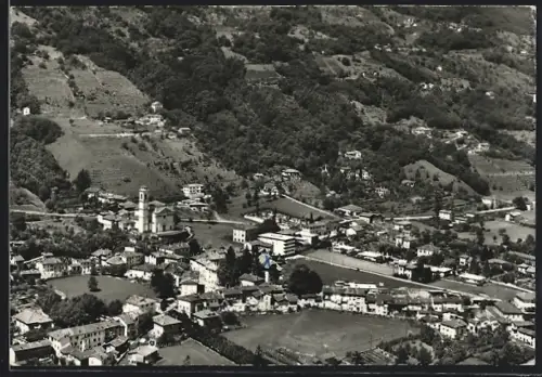 AK Agno, Panorama, Fliegeraufnahme