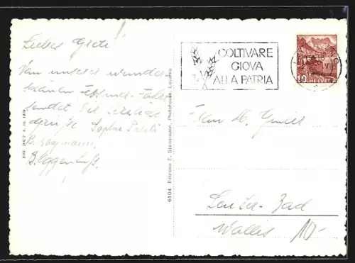 AK Brione sopra Locarno, Blick von einer Terrasse zur Kirche