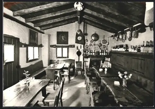 AK Brione-s-Minusio, Gasthaus Grotto Cà Nostra, Innenansicht