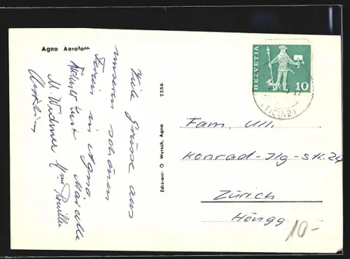 AK Agno, Panorama, Fliegeraufnahme