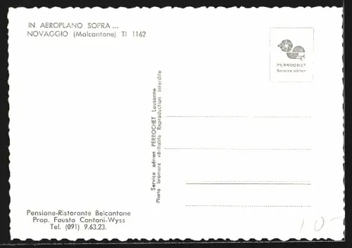 AK Novaggio /Malcantone, Panorama, Fliegeraufnahme