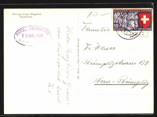 AK Brissago /Lago Maggiore, Totalansicht mit Strassenpartie