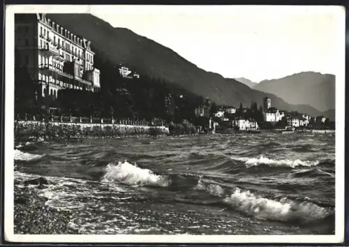 AK Brissago /Lago Maggiore, Panorama mit Strand