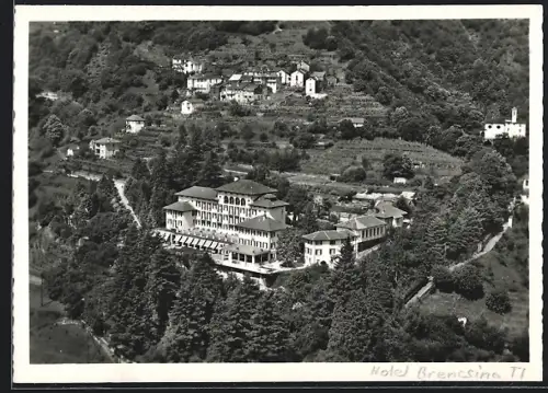 AK Brissago, Hotel Brescino, Fliegeraufnahme
