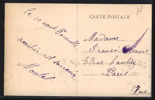 AK Pourville, Vue générale de la plage et des falaises en arrière-plan