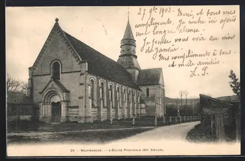 AK Neufmarché, L`Église Prieurale XIIe Siècle