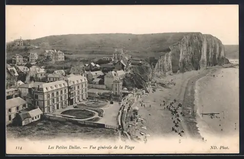 AK Les Petites Dalles, Vue générale de la Plage