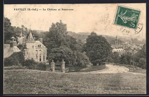 AK Pavilly /S.-Inf., Le Château et Panorama