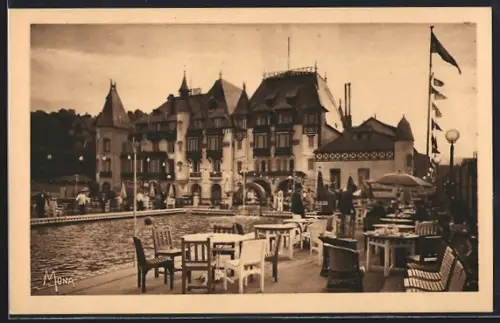 AK Pourville-sur-Mer, Le Grand-Hôtel-Casino, la piscine et la potinière