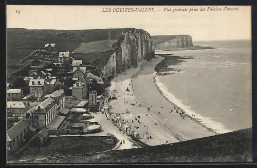 AK Les Petites-Dalles, Vue générale prise des Falaises d`amont