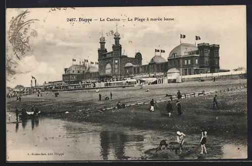 AK Dieppe, Le Casino, La Plage à marée basse