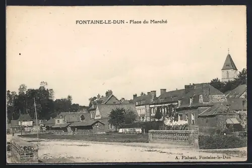 AK Fontaine-le-Dun, Place du Marché