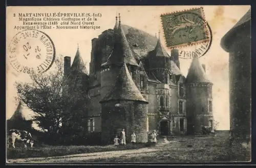 AK Martainville-Épréville, Magnifique Château gothique et Renaissance, XVe siècle, monument historique