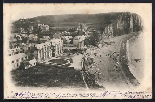 AK Les Petites-Dalles, Vue générale de la plage et des falaises