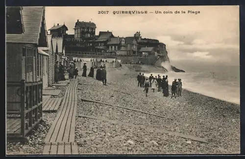 AK Quiberville, Un coin de la Plage