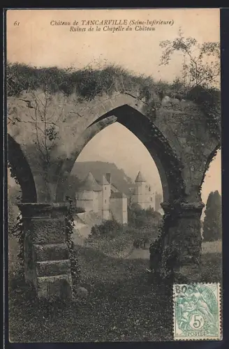 AK Tancarville /Seine-Inférieure, Ruines de la Chapelle du Château