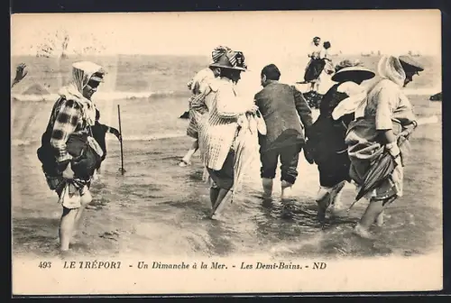 AK Le Tréport, Un Dimanche à la Mer, Les Demi-Bains