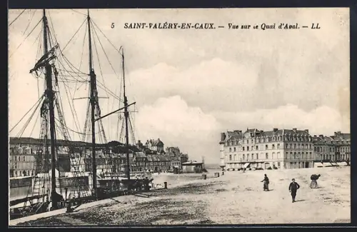 AK Saint-Valery-en-Caux, Vue sur le Quai d`Aval