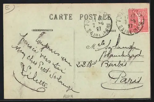 AK Foucarmont, Rue de la Gare avec calèche et enfants jouant