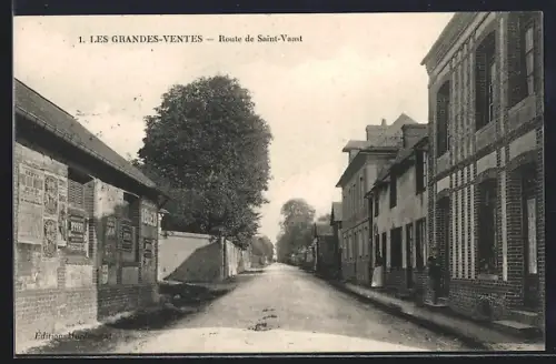 AK Les Grandes-Ventes, Route de Saint-Vaast
