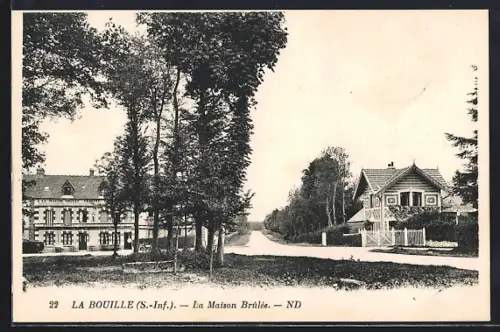 AK La Bouille /S.-Inf., La Maison Brûlée