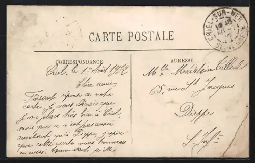 AK Criel-sur-Mer, Le Moulin et le canal adjoint dans un cadre arboré