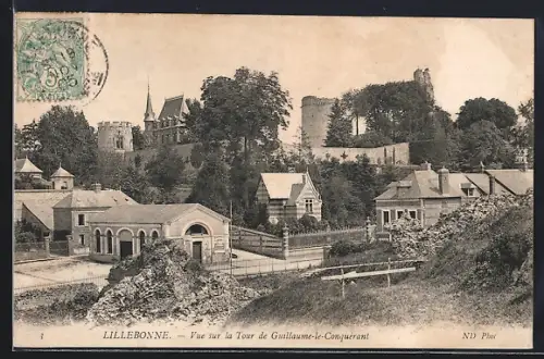 AK Lillebonne, Vue sur la tour de Guillaume-le-Conquérant