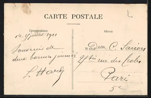 AK Gournay-en-Bray, Le Gouffre avec bâtiments adjacents et rivière enneigée