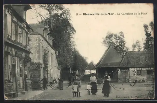 AK Blosseville-sur-Mer, Le Carrefour de la Place