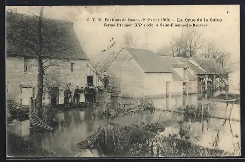 AK Saint-Étienne-du-Rouvray, La Crue de la Seine et Ferme Paumier, XVe siècle