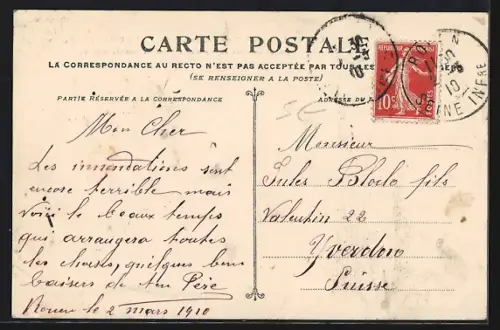 AK Saint-Étienne-du-Rouvray, La Crue de la Seine et Ferme Paumier, XVe siècle