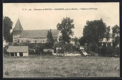 AK Caumont /La Bouille, L`Église et le village