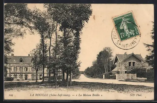 AK La Bouille /Seine-Inférieure, La Maison Brûlée