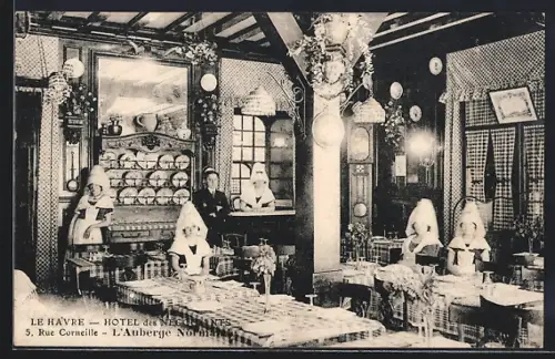 AK Le Havre, Intérieur de l`Hôtel des Négociants, L`Auberge Normande, 5 Rue Corneille