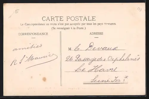 AK Gonneville-la-Mallet, Route de Criquetot-l`Esneval avec vue sur l`église