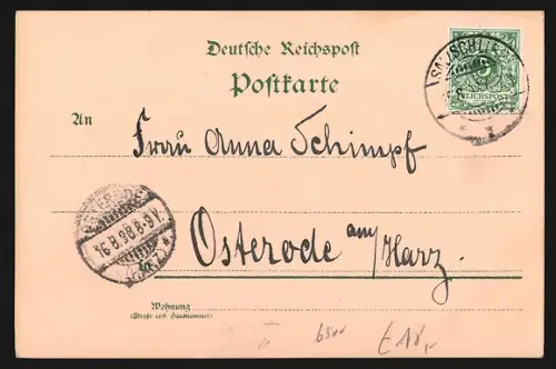 Lithographie Mainz, Uferpartie und Brücke mit Pferdebahn