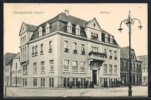 AK Sendenhorst /Westf., Rathaus mit Strassenpartie