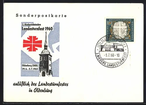 Künstler-AK Oldenburg / O., 3. Niedersächsisches Landesturnfest 1960, Turm