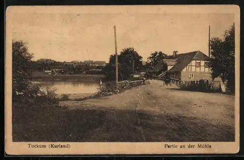 AK Tuckum /Kurland, Partie an der Mühle