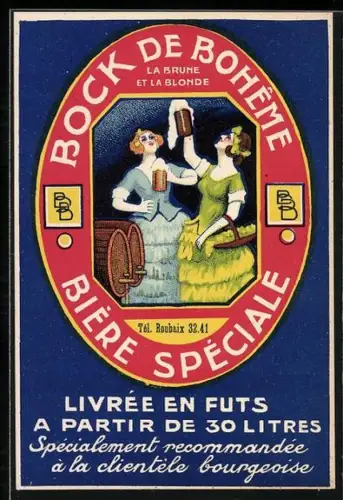 Künstler-AK Bock de Bohême, Bière Spéciale, Brauerei-Werbung