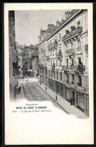 AK Geneve, Hotel du Grand St. Bernard in der 8 Rue de la Tour-Maitresse