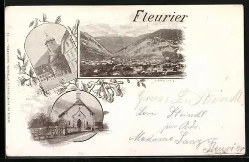 AK Fleurier, L`Église, Vue Panoramique