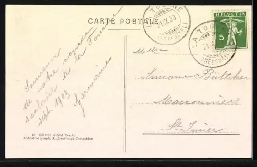 AK La Tourne, Hotel de la Tourne mit Garten