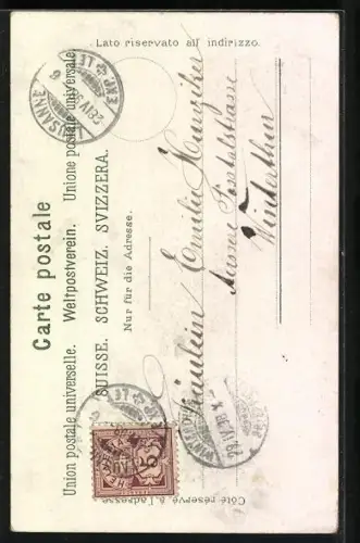 Lithographie Glion, Glion et la Dent du Midi