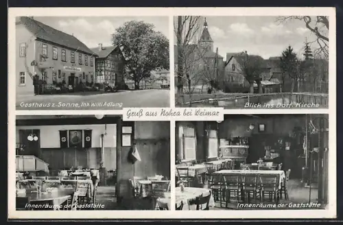 AK Nohra b. Weimar, Gasthaus zur Sonne, Ortspartie