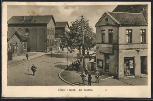 AK Bünde i. Westf., Am Bahnhof