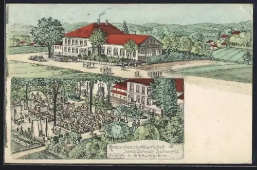 Künstler-AK Bünde, Gasthaus Spradower Schweiz, Inh. A. Bracksiek