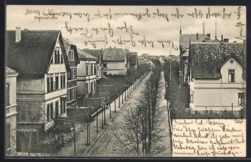 AK Bünde i. W., Blick auf die Sedanstrasse