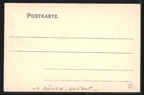 AK Bünde, Gasthaus Restauration zur Spradower Schweiz