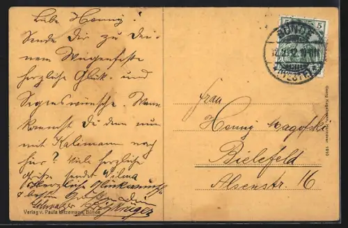 AK Bünde i. W., Friedrichstrasse mit Stadtgarten